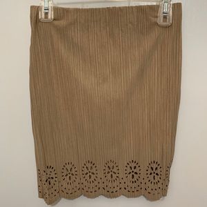 Tan Colored Laser Cut Skirt